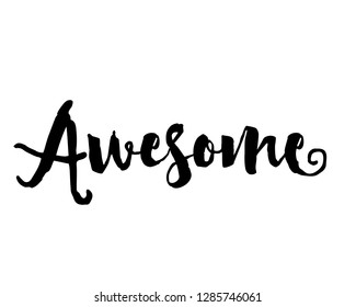 Typography calligraphy text word art design vector for awesome