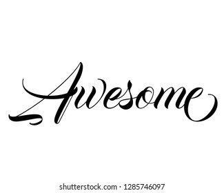 Typography calligraphy text word art design vector for awesome