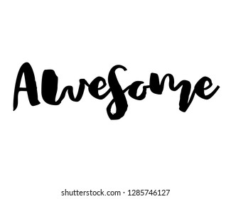 Typography calligraphy text word art design vector for awesome