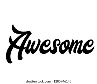Typography calligraphy text word art design vector for awesome