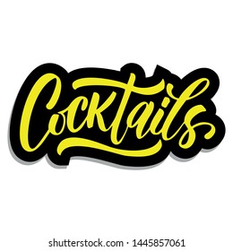 Typography calligraphy wedding sign text vector design for cocktails
