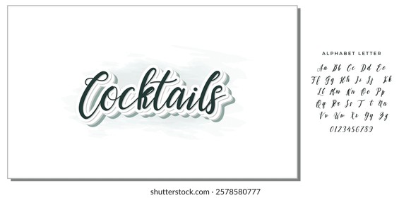 Typography calligraphy wedding sign text vector design for cocktails