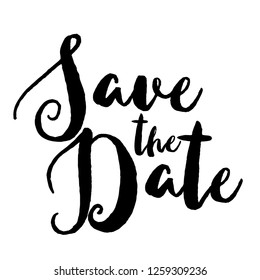 Typography calligraphy wedding word art design vector graphic for save the date phrase