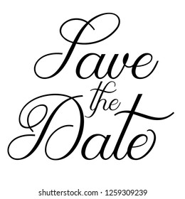 Typography calligraphy wedding word art design vector graphic for save the date phrase