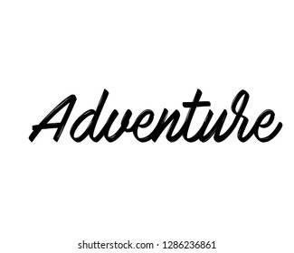 Typography calligraphy word art text design vector graphic for adventure