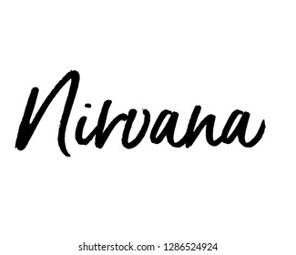 Typography calligraphy word art text design graphic vector for nirvana