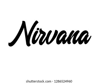 Typography calligraphy word art text design graphic vector for nirvana