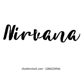 Typography calligraphy word art text design graphic vector for nirvana