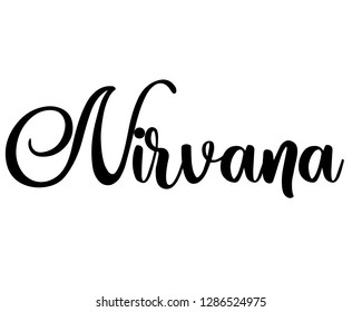 Typography calligraphy word art text design graphic vector for nirvana