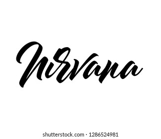 Typography calligraphy word art text design graphic vector for nirvana