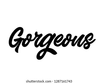 Typography calligraphy word art text design vector graphic for gorgeous