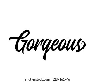 Typography calligraphy word art text design vector graphic for gorgeous