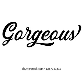Typography calligraphy word art text design vector graphic for gorgeous