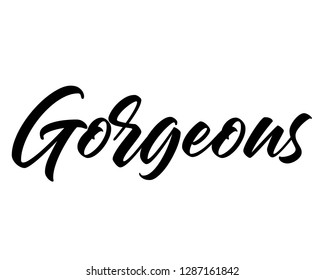 Typography calligraphy word art text design vector graphic for gorgeous