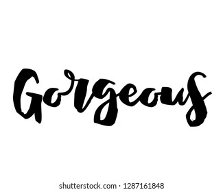 Typography calligraphy word art text design vector graphic for gorgeous