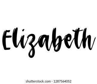 Typography calligraphy word art text design vector graphic of person woman name for Elizabeth