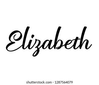 Typography calligraphy word art text design vector graphic of person woman name for Elizabeth