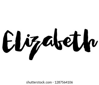 Typography calligraphy word art text design vector graphic of person woman name for Elizabeth