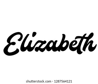 Typography calligraphy word art text design vector graphic of person woman name for Elizabeth