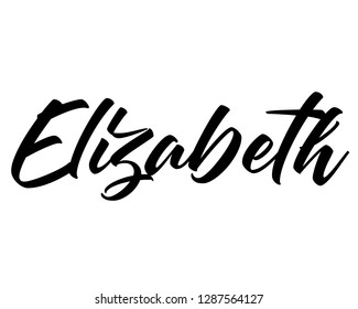 Typography calligraphy word art text design vector graphic of person woman name for Elizabeth