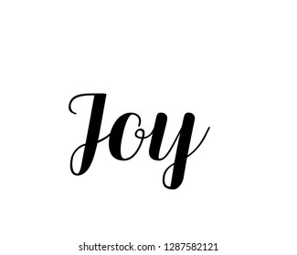 Typography calligraphy word art text design vector for joy