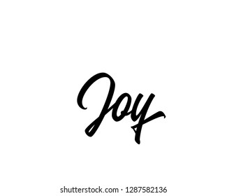 Typography calligraphy word art text design vector for joy