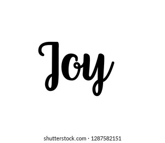 Typography calligraphy word art text design vector for joy
