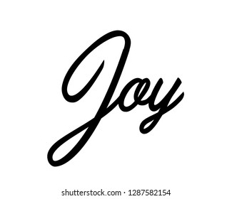 Typography calligraphy word art text design vector for joy