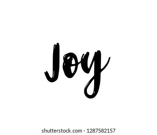 Typography calligraphy word art text design vector for joy