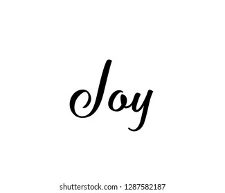 Typography calligraphy word art text design vector for joy