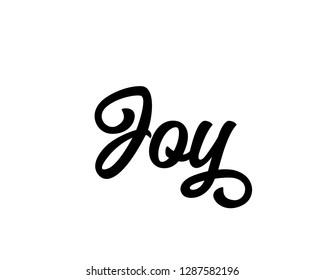 Typography calligraphy word art text design vector for joy