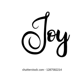 Typography calligraphy word art text design vector for joy