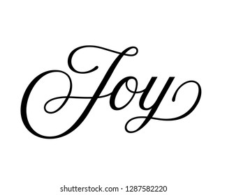 Typography calligraphy word art text design vector for joy