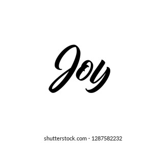Typography calligraphy word art text design vector for joy