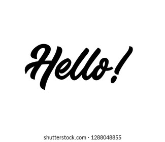 Typography calligraphy word art text vector design graphic for hello