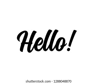 Typography calligraphy word art text vector design graphic for hello