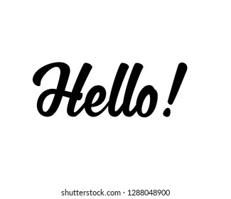 Typography calligraphy word art text vector design graphic for hello