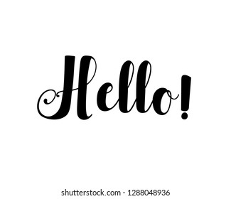 Typography calligraphy word art text vector design graphic for hello