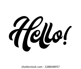 Typography calligraphy word art text vector design graphic for hello