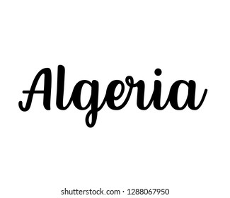 Typography calligraphy word art text graphic design vector of country for Algeria