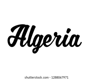 Typography calligraphy word art text graphic design vector of country for Algeria