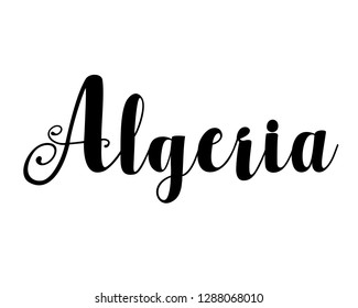 Typography calligraphy word art text graphic design vector of country for Algeria