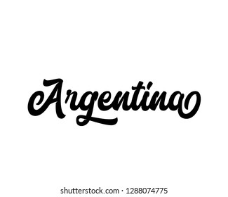 Typography calligraphy word art text design vector of country name for Argentina