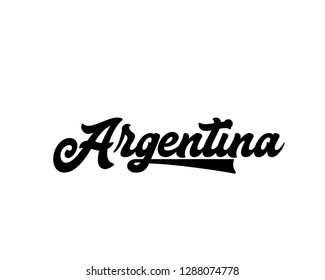 Typography calligraphy word art text design vector of country name for Argentina