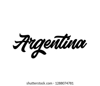 Typography calligraphy word art text design vector of country name for Argentina