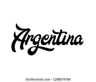 Typography calligraphy word art text design vector of country name for Argentina