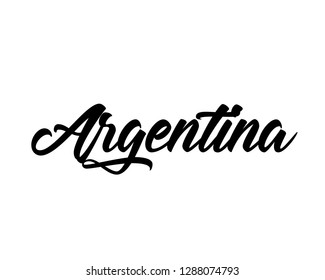 Typography calligraphy word art text design vector of country name for Argentina