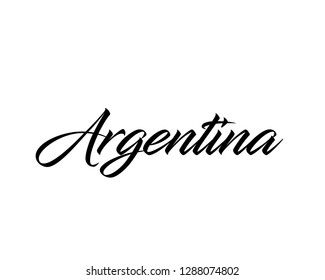 Typography calligraphy word art text design vector of country name for Argentina