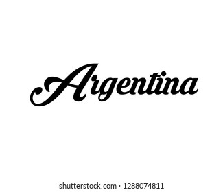 Typography calligraphy word art text design vector of country name for Argentina