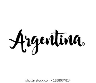 Typography calligraphy word art text design vector of country name for Argentina